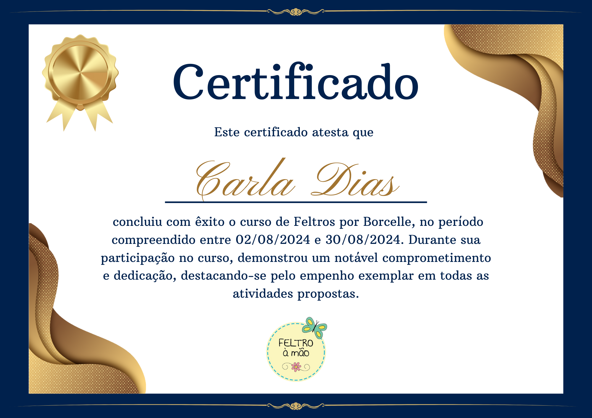 Certificado de conclusão simples branco